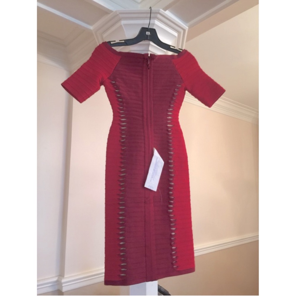 Herve Leger burgundy/red dress XS